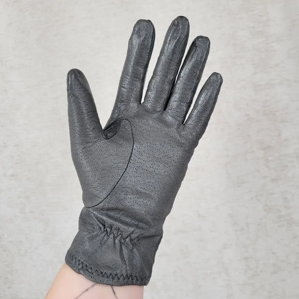 Fownes Vintage Classic Grey Leather Driving Gloves